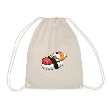 Shiba Inu Hund Sushi Japan Akita I Geschenk - Turnbeutel - Natur - Vorne