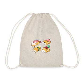 Shiba Inu Hund Sushi Japan Akita I Geschenk - Turnbeutel - Natur - Vorne