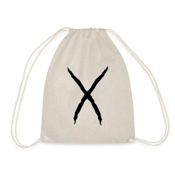 X Shape Letter Cool Scratch Wound Flesh Wound - Drawstring Bag - nature - Front