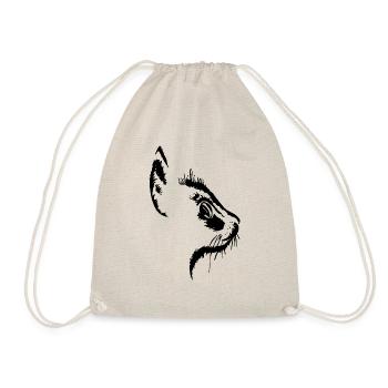 Tête de chat 2- visage de chat - Sac de sport léger - nature - Devant