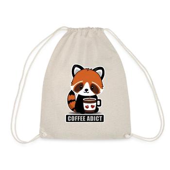 Cute Red Panda Coffee Addict - Turnbeutel - Natur - Vorne