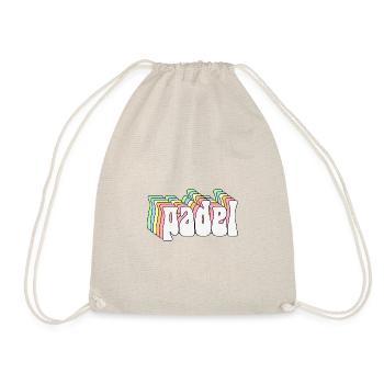 Padel Paddel Schläger Tennis Sport I Geschenk - Turnbeutel - Natur - Vorne