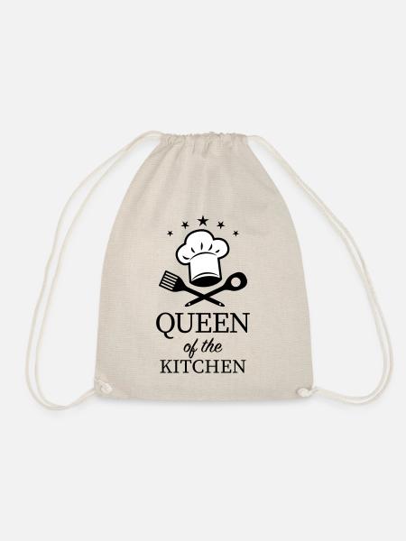 14 Queen of the Kitchen Kochmütze Kochlöffel - Turnbeutel - Natur