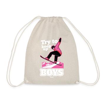 Snowboard Girl Essayez de suivre les garçons - Sac de sport léger - nature - Devant