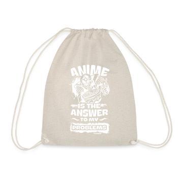 I Love Anime Japan Manga Cosplay Nerd Gift - Drawstring Bag - nature - Front