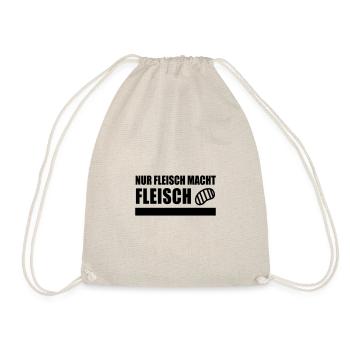 NUR FLEISCH MACHT FLEISCH - Turnbeutel - Natur - Vorne