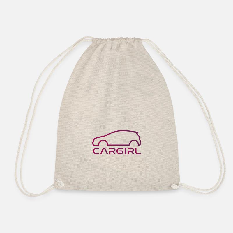 Car Girl - Drawstring Bag - nature