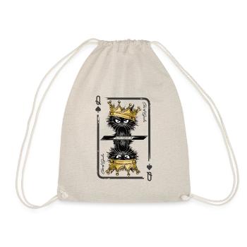 Cat Queen Card - Drawstring Bag - nature - Front