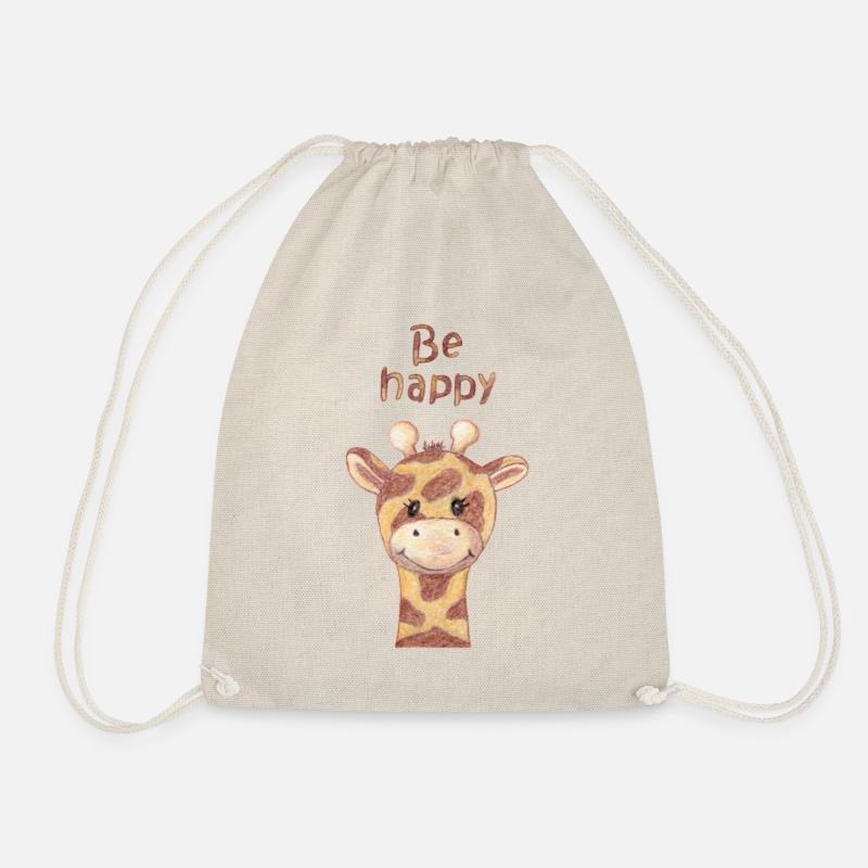 Giraffe be happy - Drawstring Bag - nature