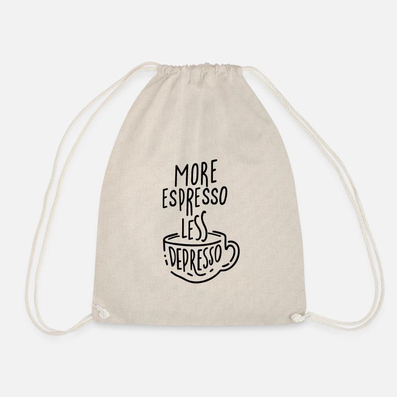 More Espresso Less Depresso - Drawstring Bag - nature