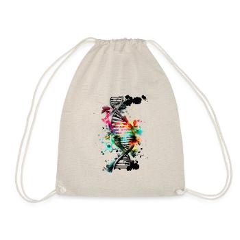 Watercolor, ink double helix in black colorful - Drawstring Bag - nature - Front