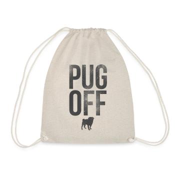 Pug Off - Mops Hund Silhouette - Turnbeutel - Natur - Vorne