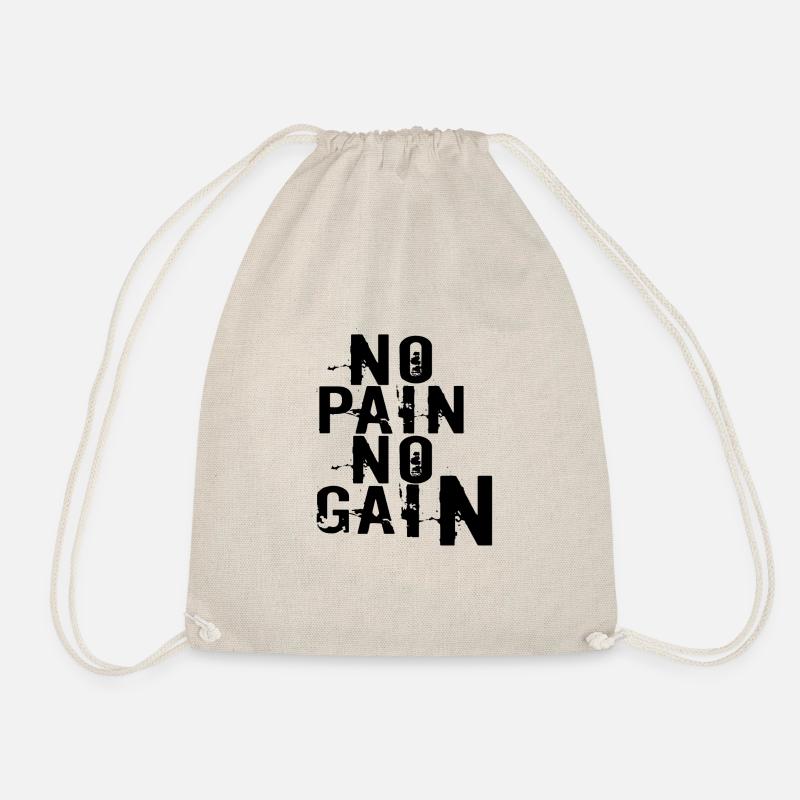 No pain non gain - Drawstring Bag - nature