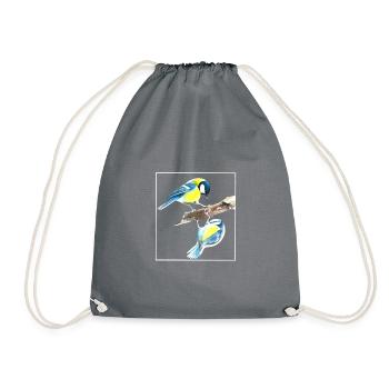 Birds - Drawstring Bag - grey - Front