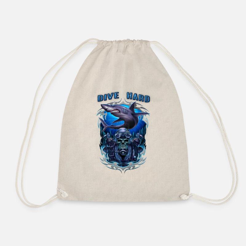 Dive hard, original RAHMENLOS® Design - Turnbeutel - Natur