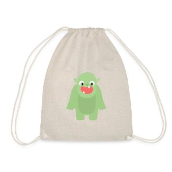 Sweet green monster cheerful - Drawstring Bag - nature - Front