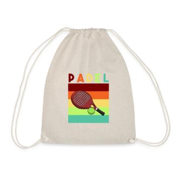 Padel Paddel Schläger Tennis Sport I Geschenk - Turnbeutel - Natur - Vorne