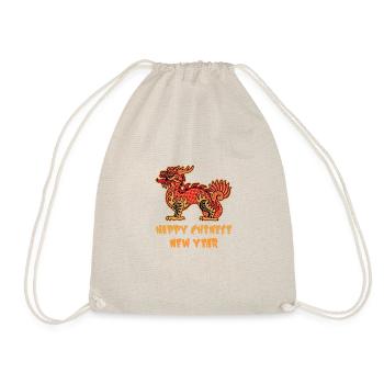 Chinese New Year Dragon China Asian I Gift - Drawstring Bag - nature - Front