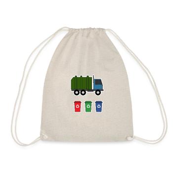 Müllwagen Liebe Müllabfuhr Kind Junge I Geschenk - Turnbeutel - Natur - Vorne