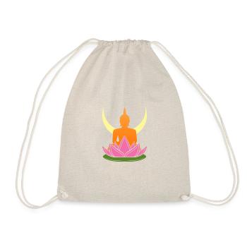 Buddha Monk Namaste Buddhism I Gift - Drawstring Bag - nature - Front
