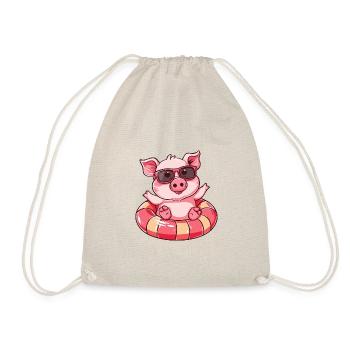 Pig Summer Comic - Drawstring Bag - nature - Front