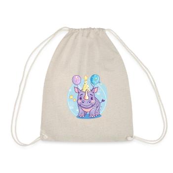 Bande dessinée d’anniversaire de rhinocéros - Sac de sport léger - nature - Devant