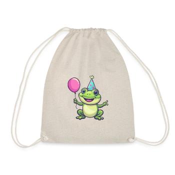 Frog Toad Birthday Baby - Drawstring Bag - nature - Front