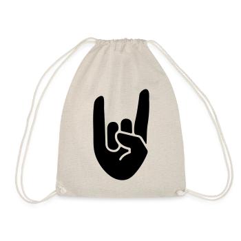 Party Hand Symbol - Drawstring Bag - nature - Front