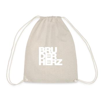 Bruderherz, Bruder, Geschenk, Idee, Geschwister - Turnbeutel - Natur - Vorne