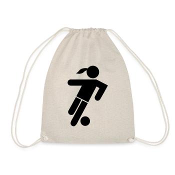 Soccer Player Girl Icon - Drawstring Bag - nature - Front