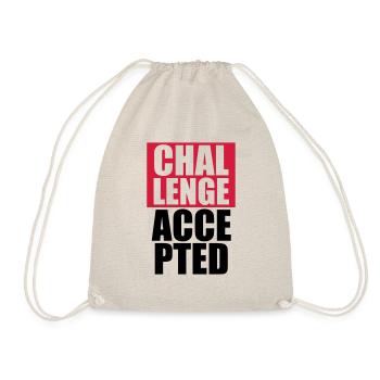 Cool Challenge Accepted Text Design - Turnbeutel - Natur - Vorne