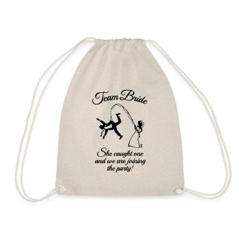 Team Bride Husband Fishing Saying (Hen Party 1C) - Turnbeutel - Natur - Vorne