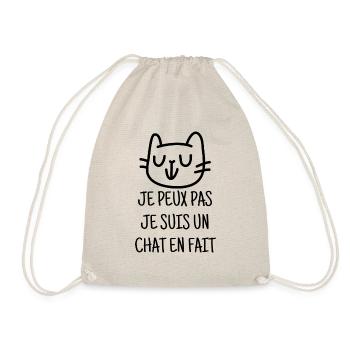 je peux pas je suis un chat en fait - Sac de sport léger - nature - Devant