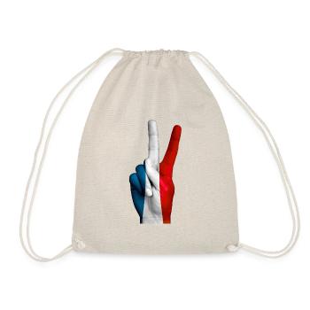French flag signs victory. France - Drawstring Bag - nature - Front