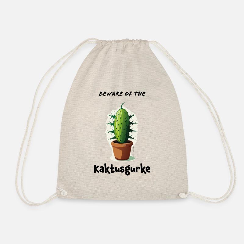 The incredible cactus cucumber - Drawstring Bag - nature