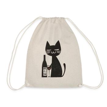 Nomu Neko - The Ultimate Wine Cat - Drawstring Bag - nature - Front