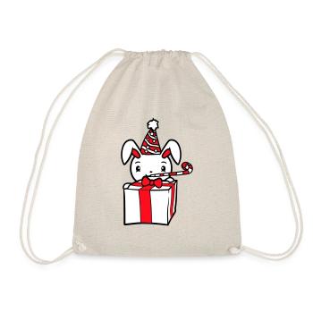 Hase Geburtstag Jahre alt Geschenk Tröte Party Hut - Turnbeutel - Natur - Vorne
