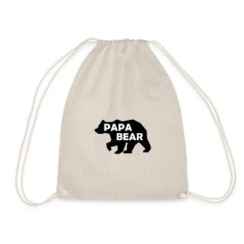 Papa Bear Baer Papa Tshirt - Turnbeutel - Natur - Vorne