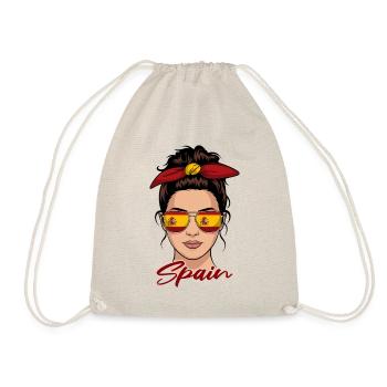 Spanish Girl Woman Flag Spain - Drawstring Bag - nature - Front