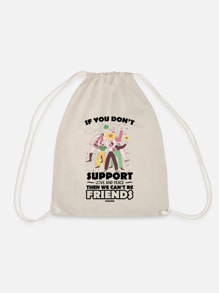 Freunde Frieden Party tanzen Geschenk - Turnbeutel - Natur