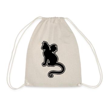 bat cat silhouette - Drawstring Bag - nature - Front
