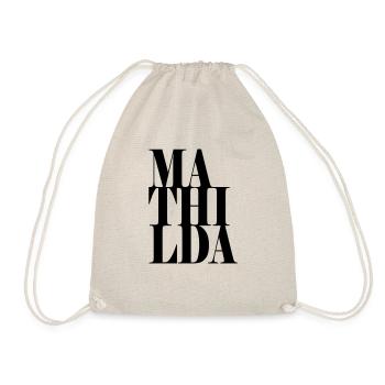 Mathilda Name Vorname Moderne Schrift Wort Art - Turnbeutel - Natur - Vorne