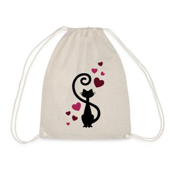 Cat Love In Love - cat in love - gift idea - Drawstring Bag - nature - Front