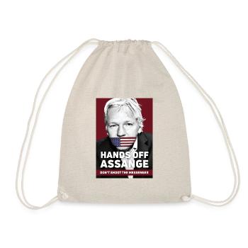 Hands Off Assange - Don't Shoot the Messenger - Drawstring Bag - nature - Front