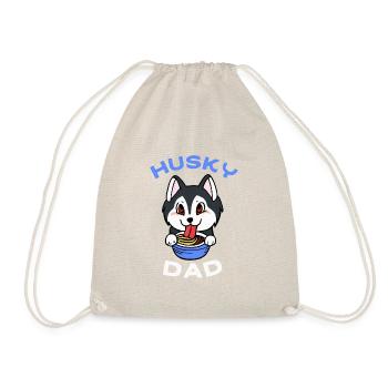 Husky Dad Ramen Dog Papa Gift Retro - Drawstring Bag - nature - Front