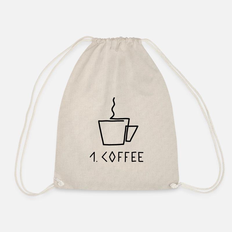First Coffee Coffee First - Drawstring Bag - nature