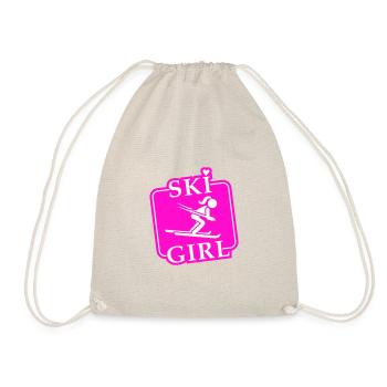 Ski Girl Skiing Mädchen - Turnbeutel - Natur - Vorne