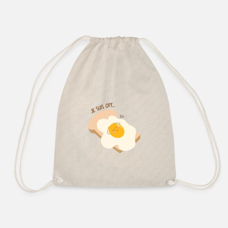egg sleeps - Drawstring Bag - nature