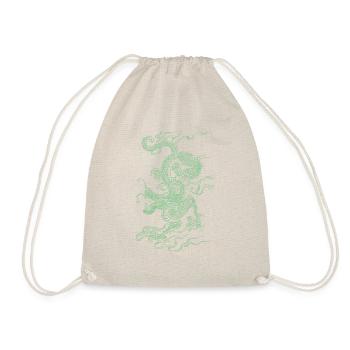 Green Chinese dragon - Drawstring Bag - nature - Front