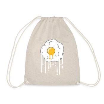 graffiti drops fried egg cook fry food egg - Drawstring Bag - nature - Front